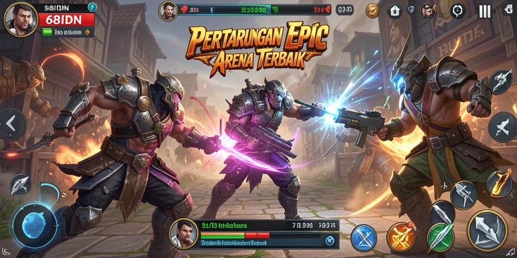 Screenshot utama 68IDN menampilkan aksi pertarungan yang intens dan mendebarkan.