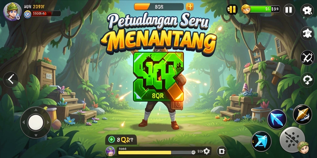 Screenshot gameplay 8QR yang mendebarkan dalam petualangan seru.