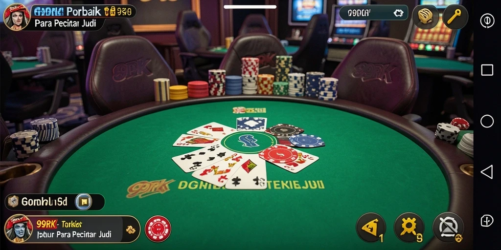 Tampilan gameplay Poker dalam aplikasi 99RK yang seru.