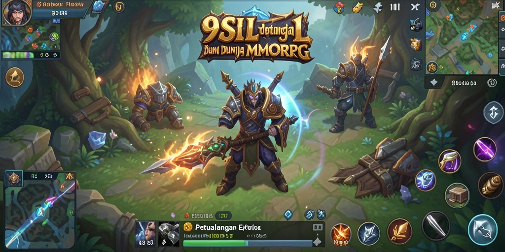 Screenshot 9SL menampilkan pertempuran seru dalam dunia MMORPG.