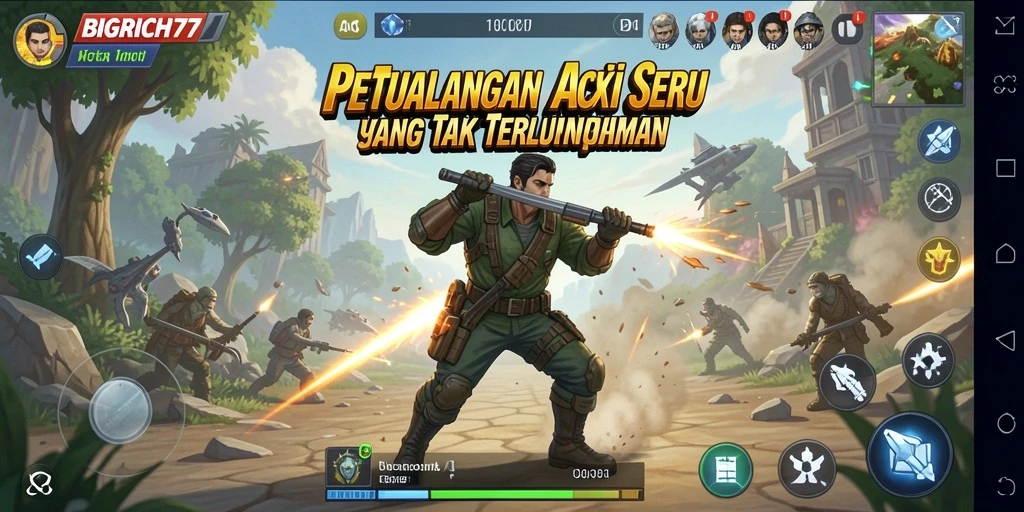 Tampilan menegangkan dari gameplay BIGRICH77 yang penuh aksi.