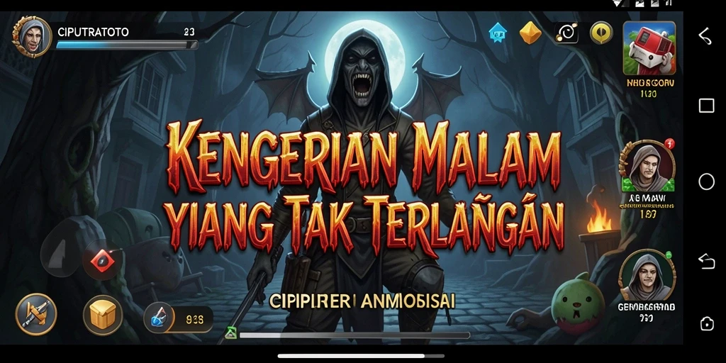 Gameplay menegangkan CIPUTRATOTO yang menampilkan suasana mencekam dan hantu.