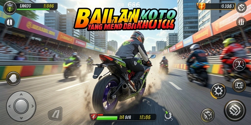 Gameplay balapan motor yang intens dan seru di DMD686.