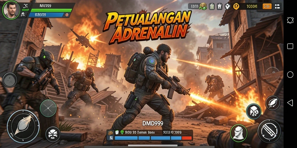Gameplay DMD999 yang penuh aksi dan mendebarkan.