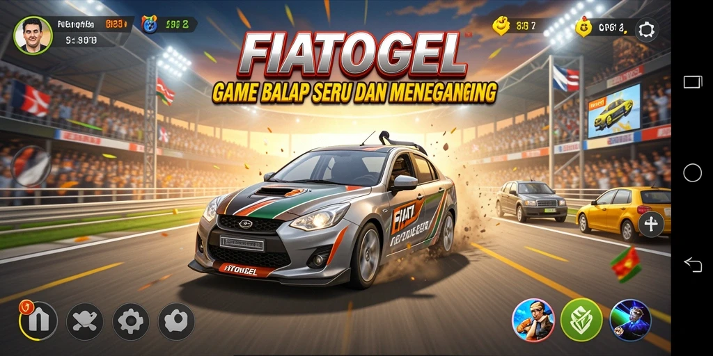 Gameplay seru FIATOGEL dengan balapan yang menegangkan.