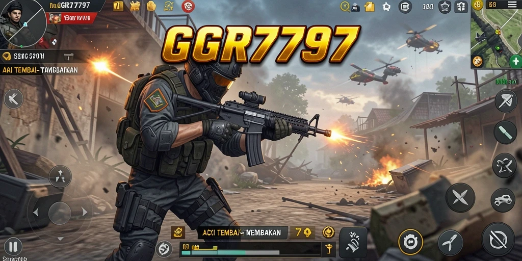 Screenshot GGR7777 menampilkan aksi tembak-menembak yang mendebarkan.