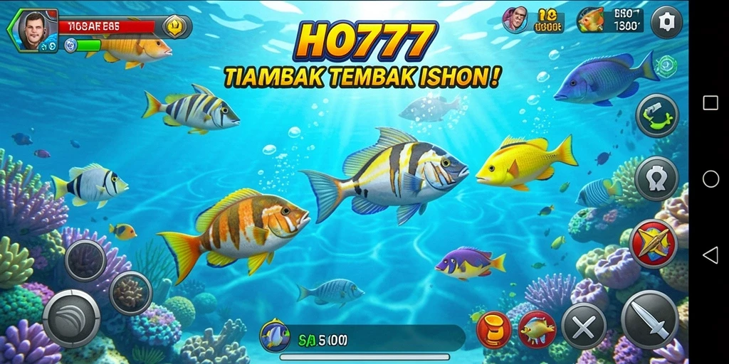 Tampilan aksi seru dalam game Tembak Ikan HO777.