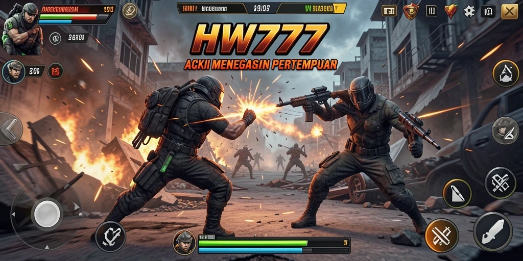 Gameplay HW777 dengan aksi pertempuran yang mendebarkan.