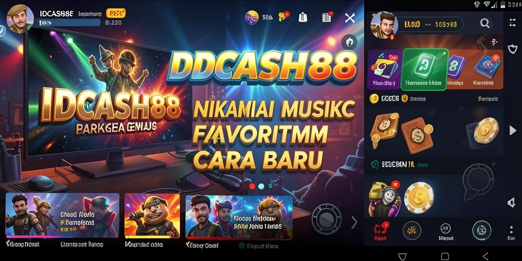Tampilan gameplay IDCASH88 dengan interaksi musik yang seru.
