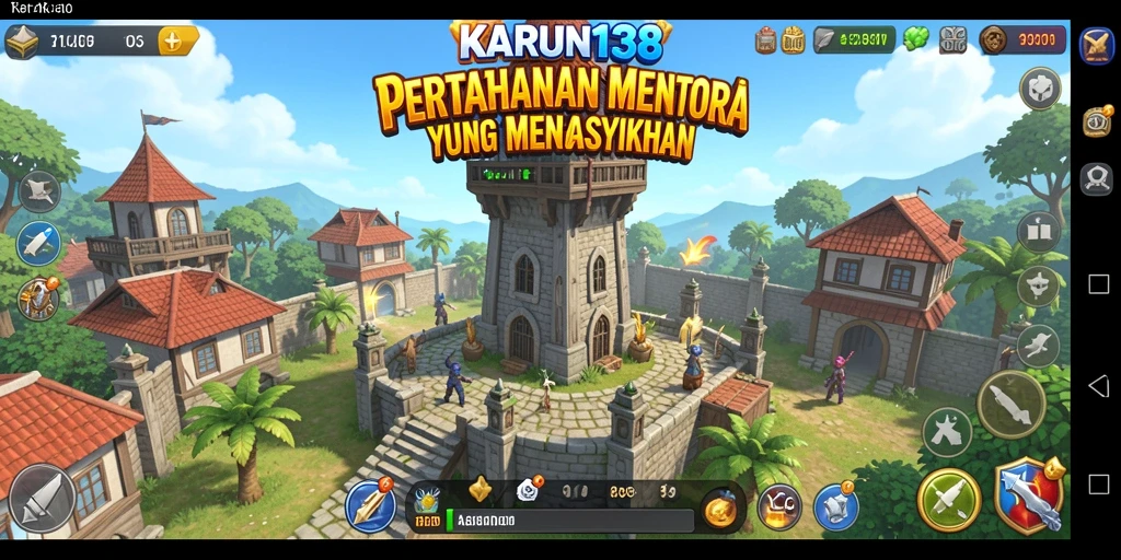 Tangkapan layar KARUN138 menampilkan aksi seru permainan Tower Defense.