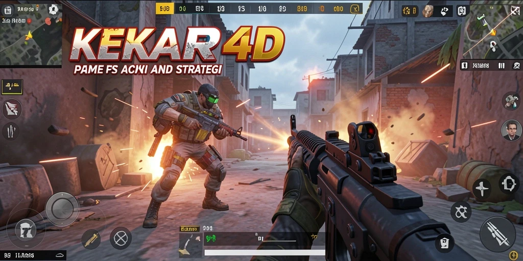 Tangkapan layar menunjukkan aksi intens dalam gameplay KEKAR4D.