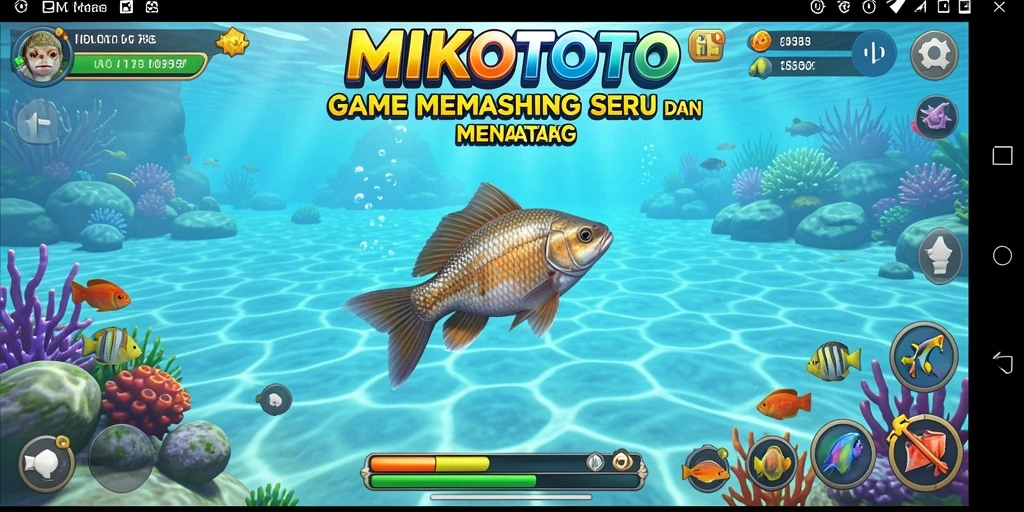 Tampilan gameplay MIKOTOTO yang menampilkan aksi memancing seru.