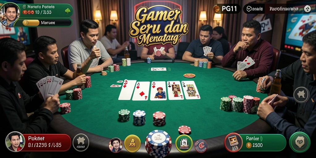Tampilan gameplay PG11 yang seru dan menantang dalam permainan Poker.