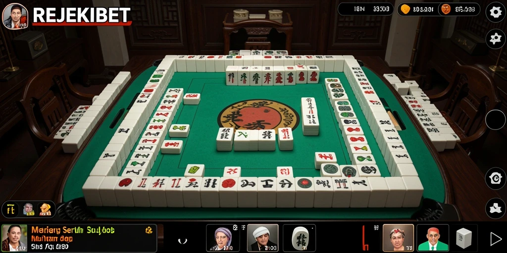 Gameplay seru Mahjong di REJEKIBET menunjukkan keahlian pemain.