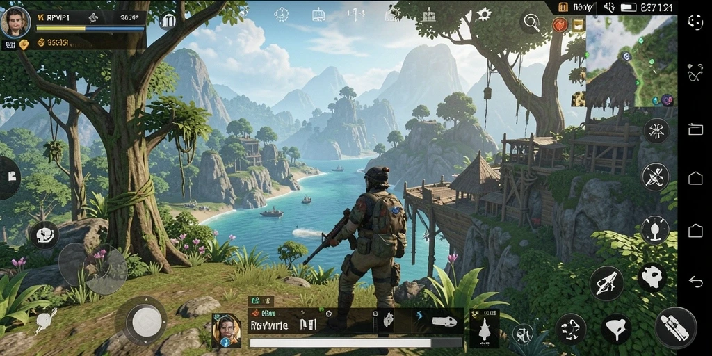 Tampilan gameplay RPVIP1 yang menunjukkan eksplorasi dunia terbuka yang luas.
