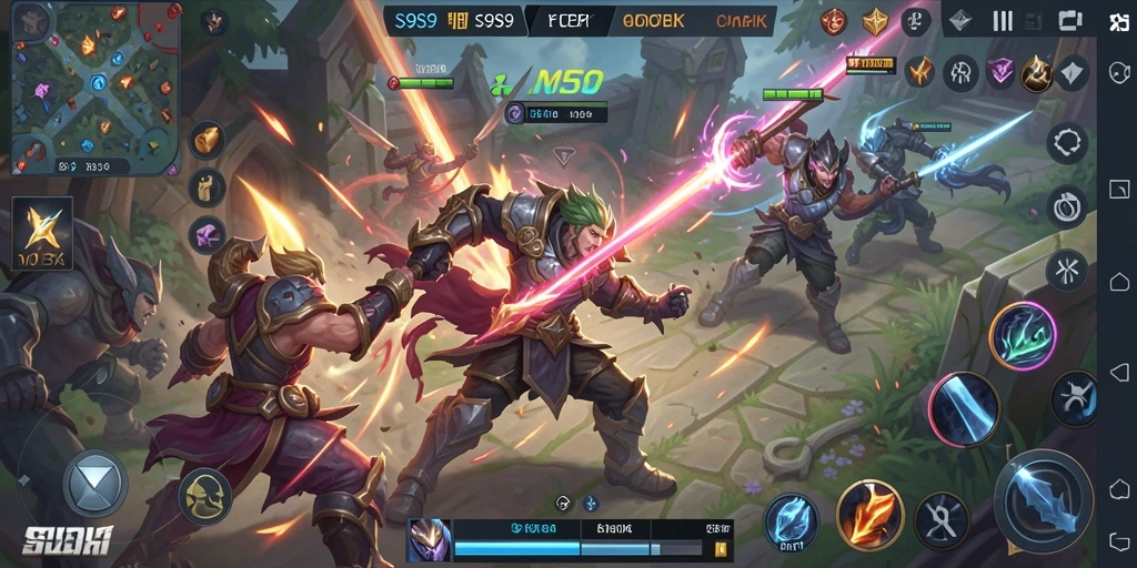 Gameplay intens dalam pertarungan tim S9S9.