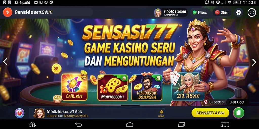 Screenshot gameplay SENSASI777 dengan tampilan kasino yang menarik.