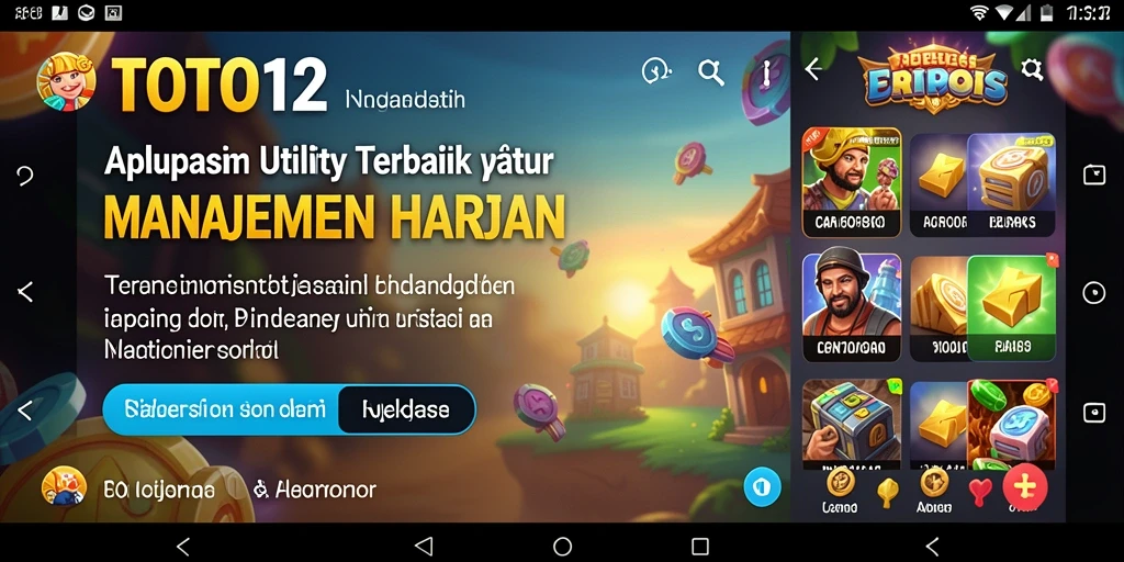 Tampilan utama TOTO12 dengan fitur pengingat dan analisis kebiasaan.