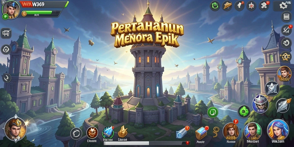 Tampilan gameplay menakjubkan dari WA369 dengan pertahanan menara yang dinamis.